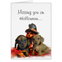 Halloween Dachshund puppies Card