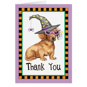 Halloween Dachshund Thank You Cards