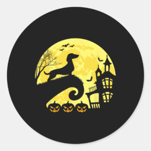 Halloween Dachshund Weenie Wiener Moonshine Sausag Classic Round Sticker