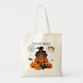 Halloween Dachshund Witch Candy Tote Bag