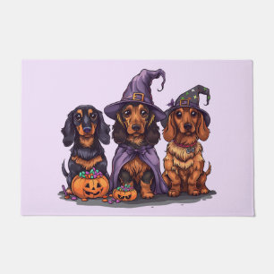 Halloween Dachshund Witch Dogs Doormat
