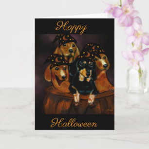 Halloween Dachshunds Card