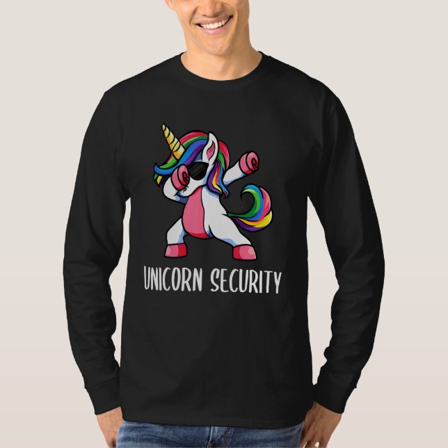 Halloween Dad Daughter Adult Costume, Unicorn Secu T-Shirt (Front)