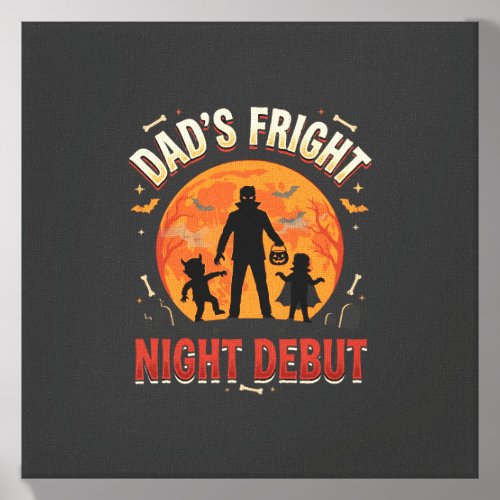 Halloween Dad Fright Night Canvas Photo Tile