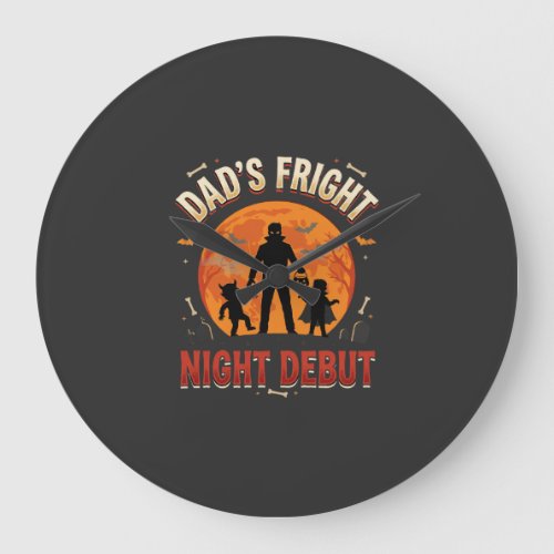 Halloween Dad Fright Night Large Clock