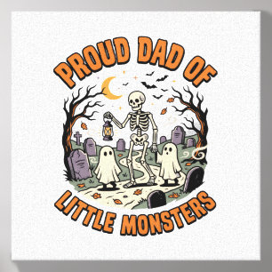 Halloween Dad Little Monsters Night Canvas Photo Tile