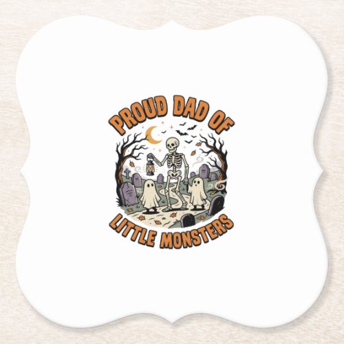 Halloween Dad Little Monsters Night Paper Coaster