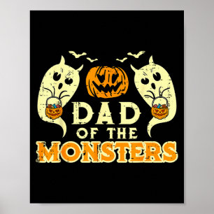 Halloween Dad Of Monsters Funny Family Costume Pap Poster