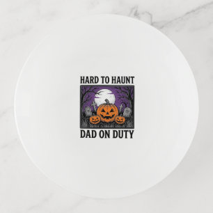 Halloween Dad Shirt Hard To Haunt Funny Father Des Trinket Tray