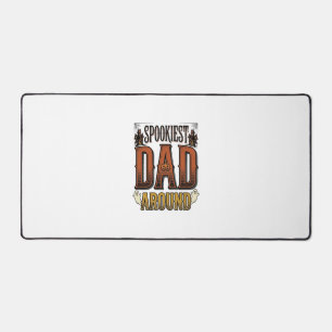 Halloween Dad Shirt Spooky Father Vintage Engravin Desk Mat