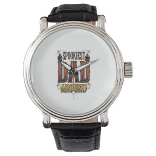 Halloween Dad Shirt Spooky Father Vintage Engravin Watch