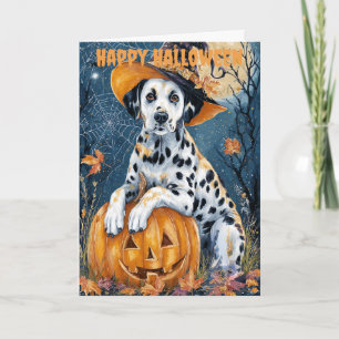 Halloween Dalmatian Dog Holiday Card