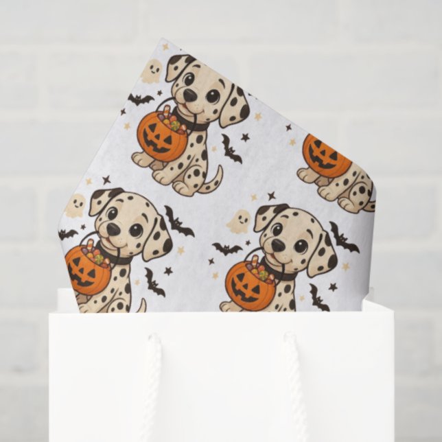 Halloween Dalmatian Dog Trick or Treat Tissue Paper (Gift Bag)