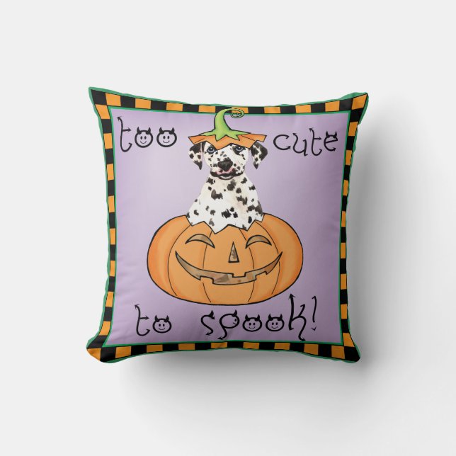 Halloween Dalmatian Throw Pillow (Front)