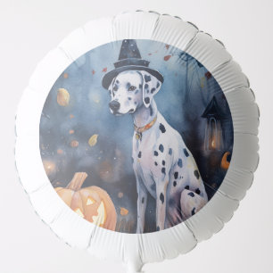 Halloween Dalmation With Pumpkins Scary Balloon