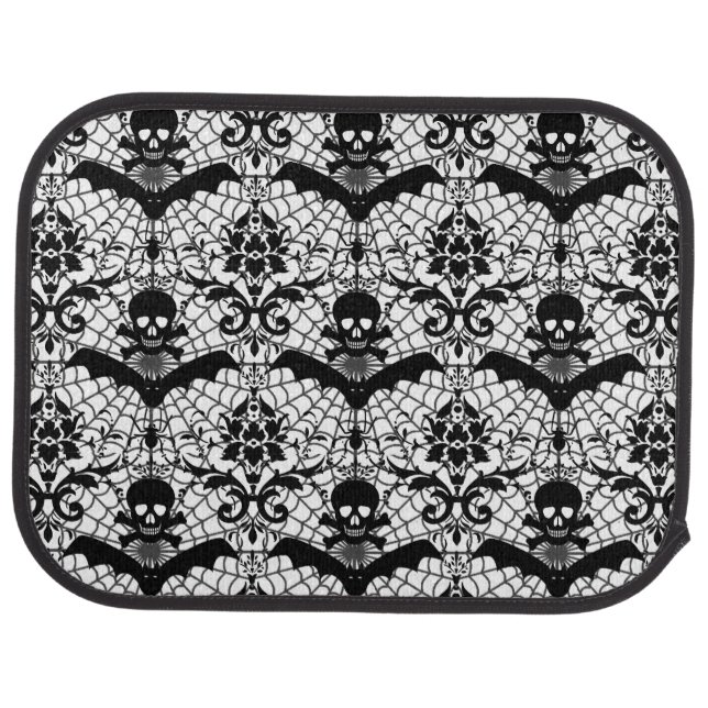 Halloween Damask Car Floor Mat (Rear)