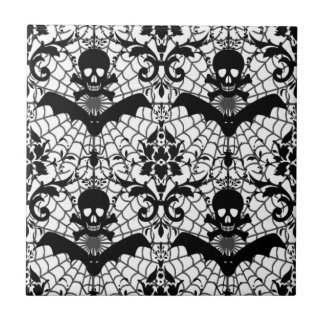 Halloween Damask Ceramic Tile