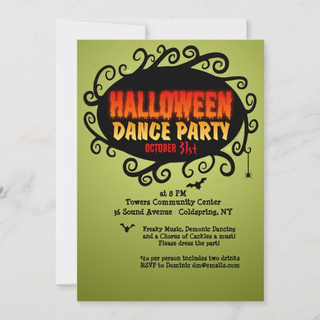 Halloween Dance Party Invitation (Front)