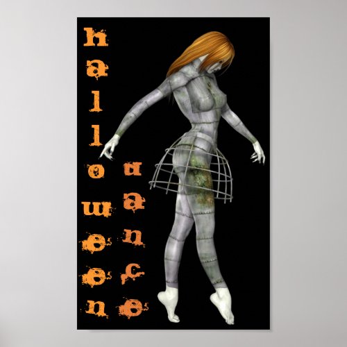 Halloween Dance Steampunk Rusty Goth Mannequin Poster