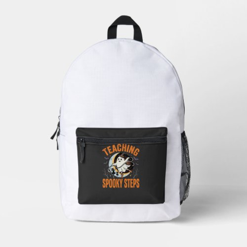 Halloween Dance Teacher Spooky Steps Printed Backpack