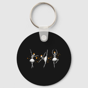 Halloween Dancing Skeleton Ballerina Ballet Women Keychain