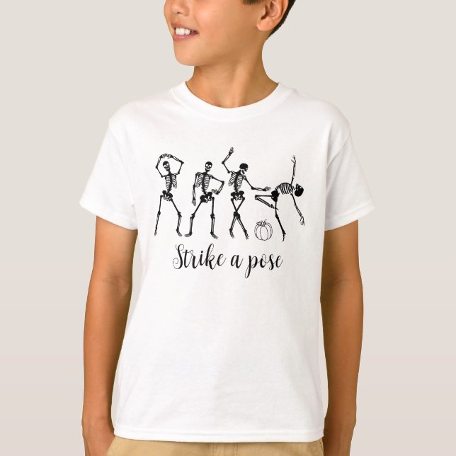 Halloween Dancing Skeleton Customize Funny Text T-Shirt (Front)
