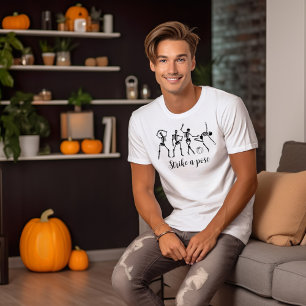 Halloween Dancing Skeleton Customize Funny Text T-Shirt