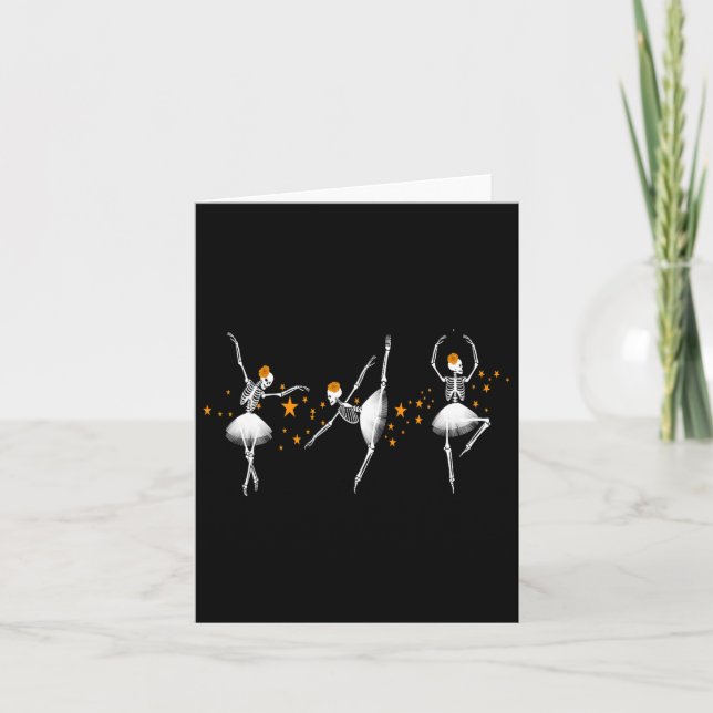 Halloween Dancing Skeleton Llerina Llet Women Girl Card (Front)