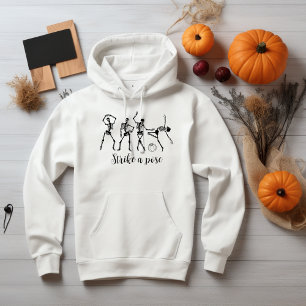 Halloween Dancing Skeleton Strike A Pose Funny Hoodie