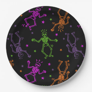 Halloween Dancing Skeletons Paper Plates