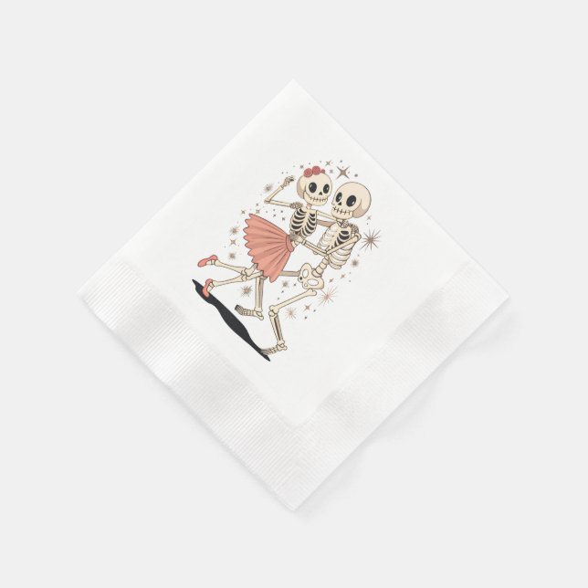 Halloween Dancing Skeletons, Retro Skeleton  Napkins (Corner)