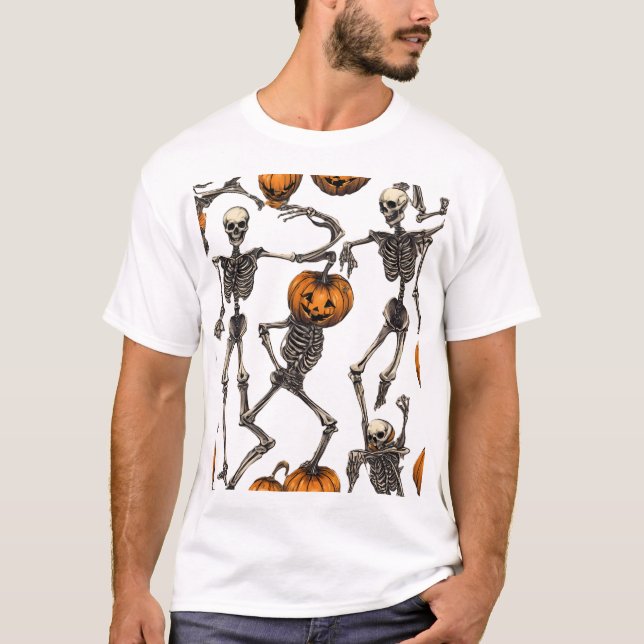 Halloween dancing skeletons T-Shirt (Front)