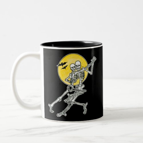 Halloween Dancing Skeletons Two_Tone Coffee Mug