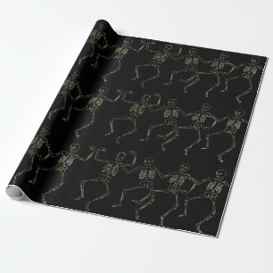 Halloween Dancing Skeletons Wrapping Paper