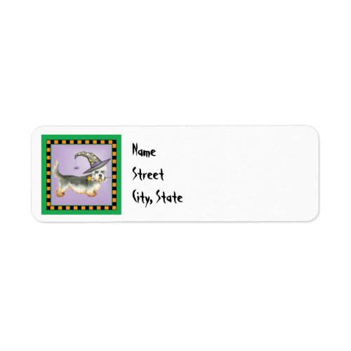 Halloween Dandie Dinmont Terrier Label