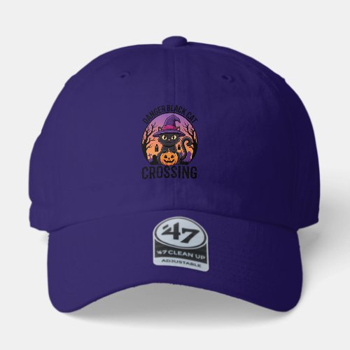 Halloween Danger Black Cat Crossing 47 Brand Hat