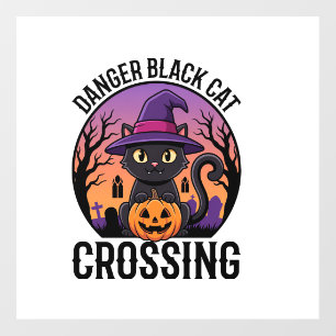Halloween Danger Black Cat Crossing Floor Decals