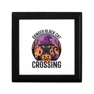 Halloween Danger Black Cat Crossing Gift Box