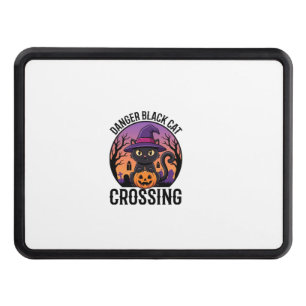 Halloween Danger Black Cat Crossing Hitch Cover