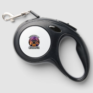 Halloween Danger Black Cat Crossing Retractable Pet Leash