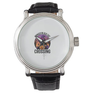 Halloween Danger Black Cat Crossing Watch