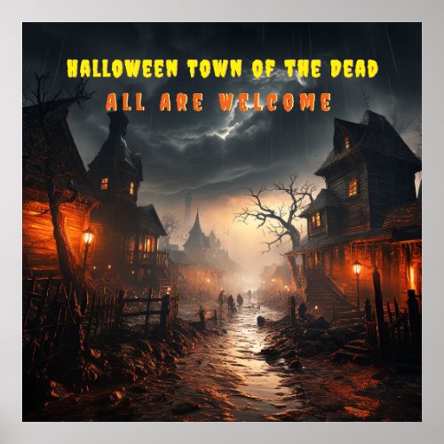 Halloween Dark and Scary Town of the Dead  Poster