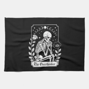 Halloween Dark Gothic Skeleton Overthinker Kitchen Towel