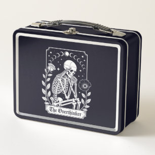 Halloween Dark Gothic Skeleton Overthinker Metal Lunch Box