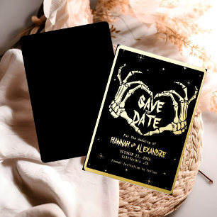 Halloween Dark Moody Gothic Wedding Save The Date Foil Invitation
