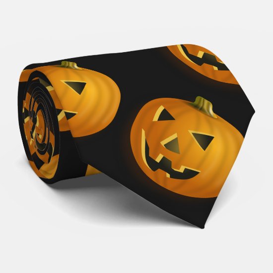 Halloween dark pumpkin tie