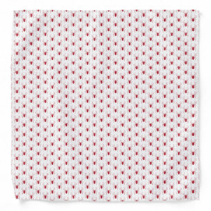 Halloween Dark Red Spiders on White Bandana
