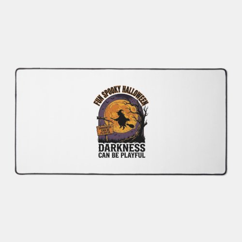 Halloween Darkness Shirt Vintage Witch Moon Design Desk Mat
