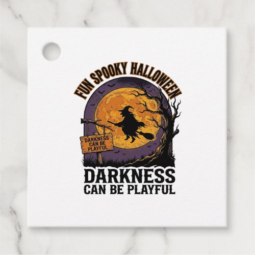 Halloween Darkness Shirt Vintage Witch Moon Design Favor Tags