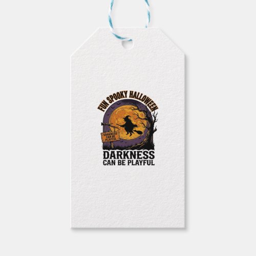 Halloween Darkness Shirt Vintage Witch Moon Design Gift Tags